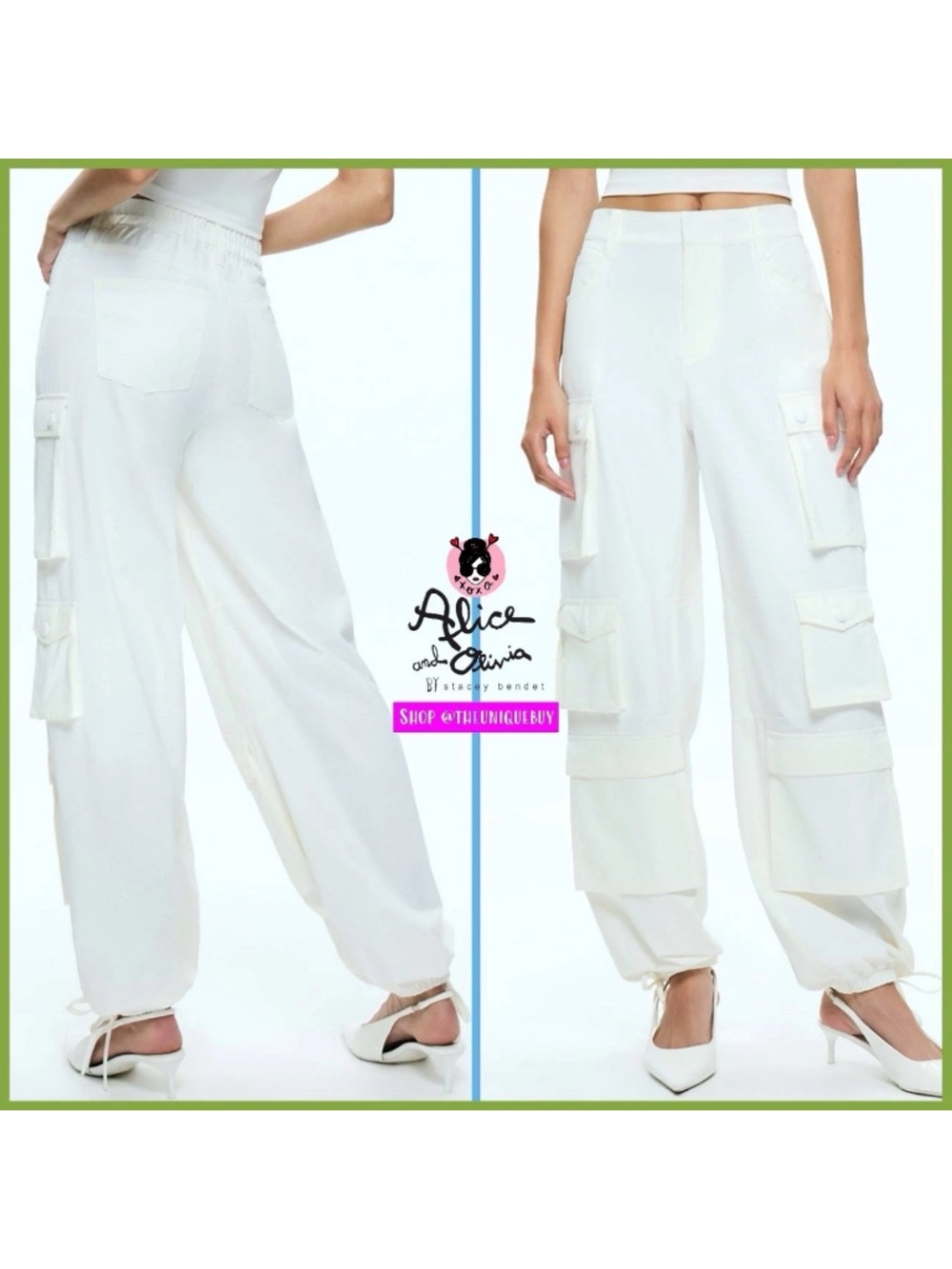Alice + Olivia Olimpia Cargo Pants size 12